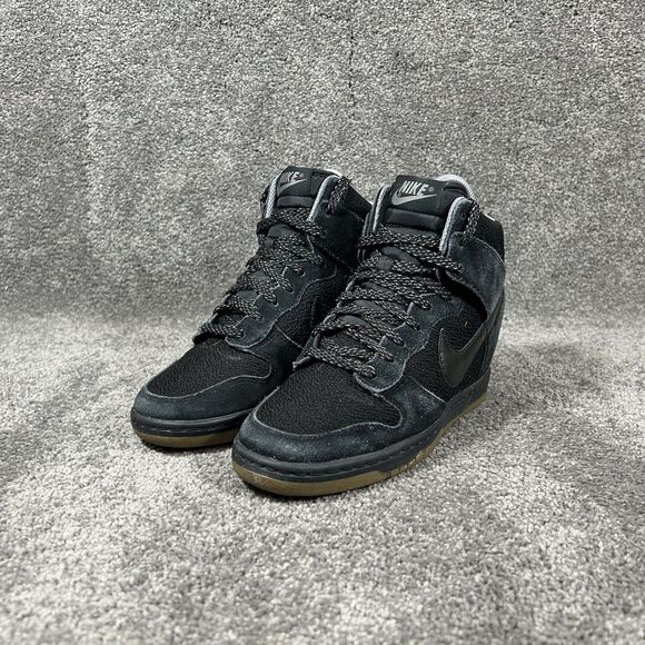 Nike Dunk Sky-Hi Essential 644877-006 Women’s Size 6.5 Black Hidden Wedge Shoes - Picture 4 of 11
